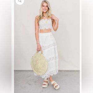 Lucy Paris White Eyelet Two-Piece Set